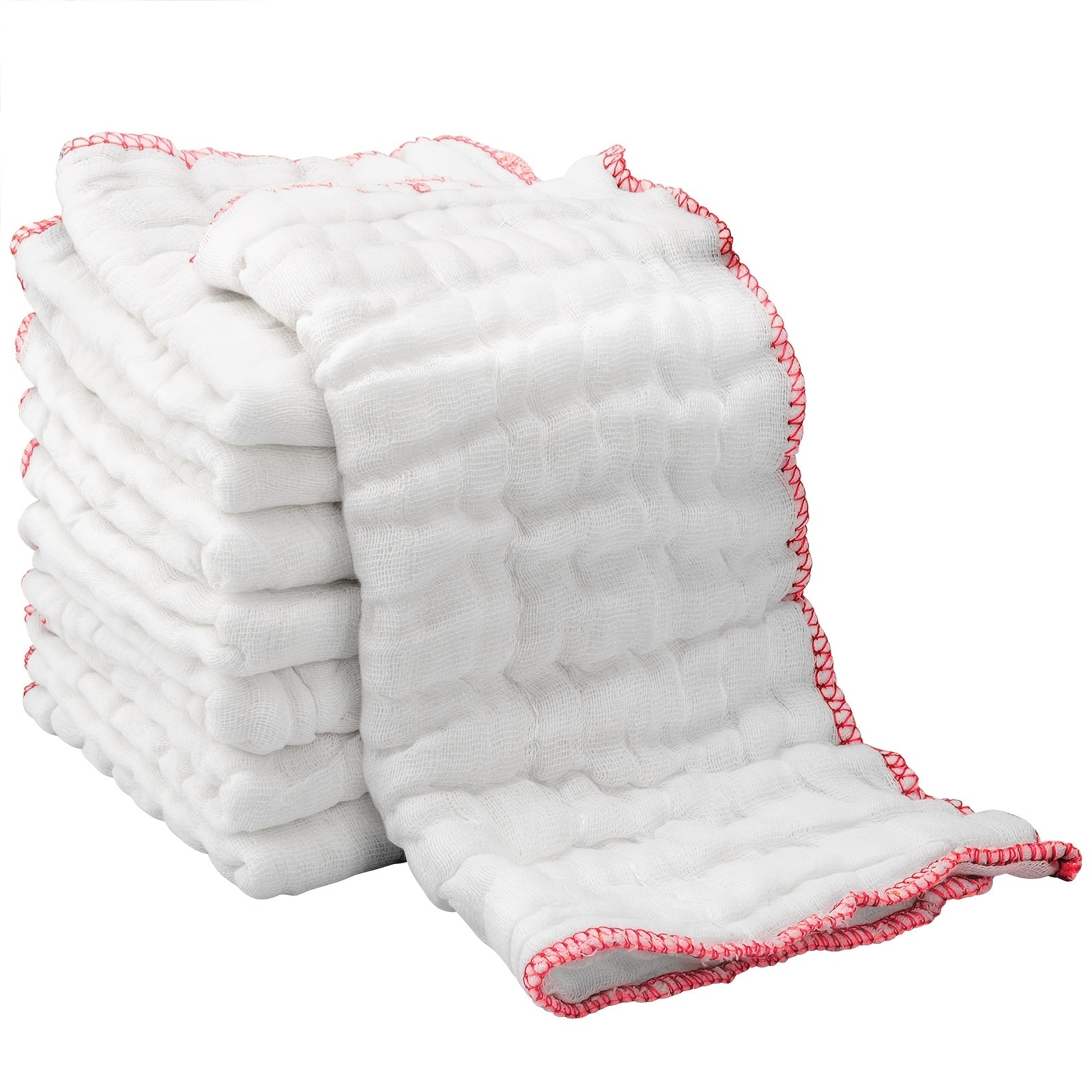 of 8 Ultra-Soft Dish Towels, Highly Absorbent And Reusable, Made of White Cotton Gauze for Use in The Kitchen And Dining Area