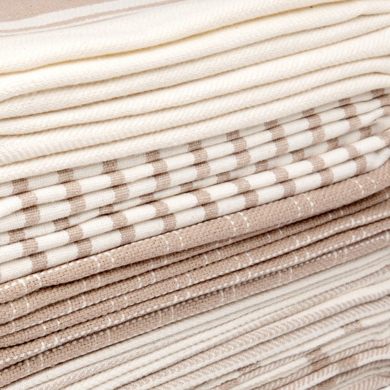 10 Pack 100% Cotton Kitchen Towels - Flat Weave, Absorbent & Durable Dish Towels for Cooking, Cleaning & Drying - Perfect for Christmas & Holiday Kitchens