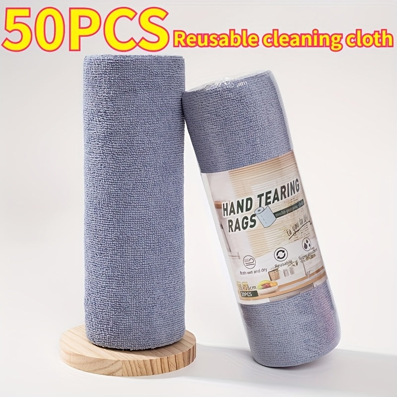 20\u002F50pcs Of Ultra-fine Fiber Cleaning Cloth, Multifunctional Reusable Household Kitchen Towel Roll, Easy to Clean Dishwashing Cloth, Car Cleaning Towel, Car Cleaning Tool, Suitable for Living Room, Bedroom, RV And Kitchen Cleaning Supplies