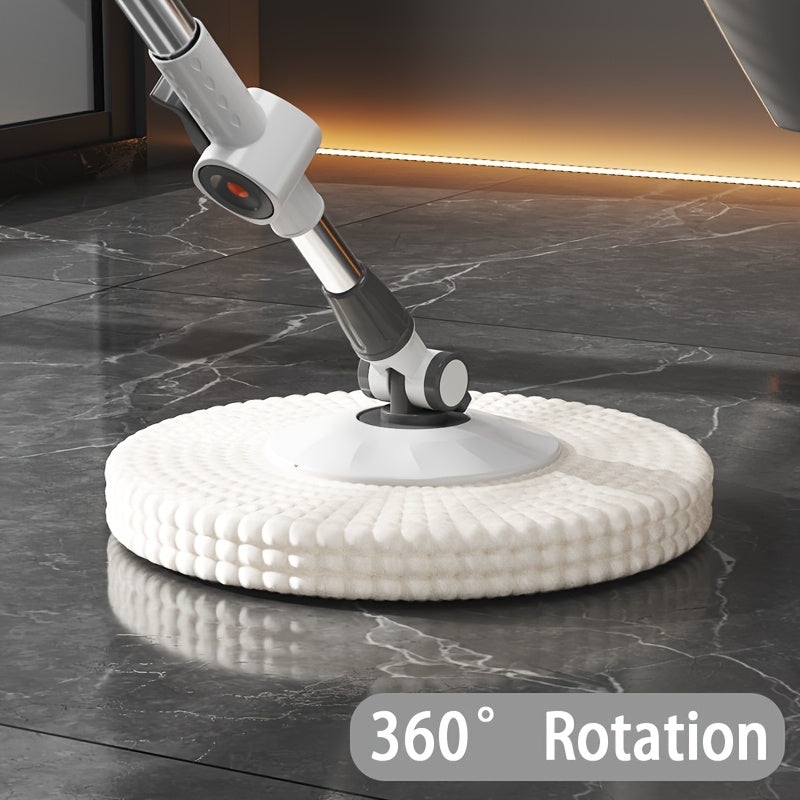 4 Replacement Mop Cloths, Spin Mop Bucket Set, Includes Mop Cloths And Mop Head, Complete Household Mop Bucket Kit, 360° Spin Wash & Spin-Dry System, Large-Capacity Design, Suitable for Kitchen, Living Room, And Whole-Home Cleaning