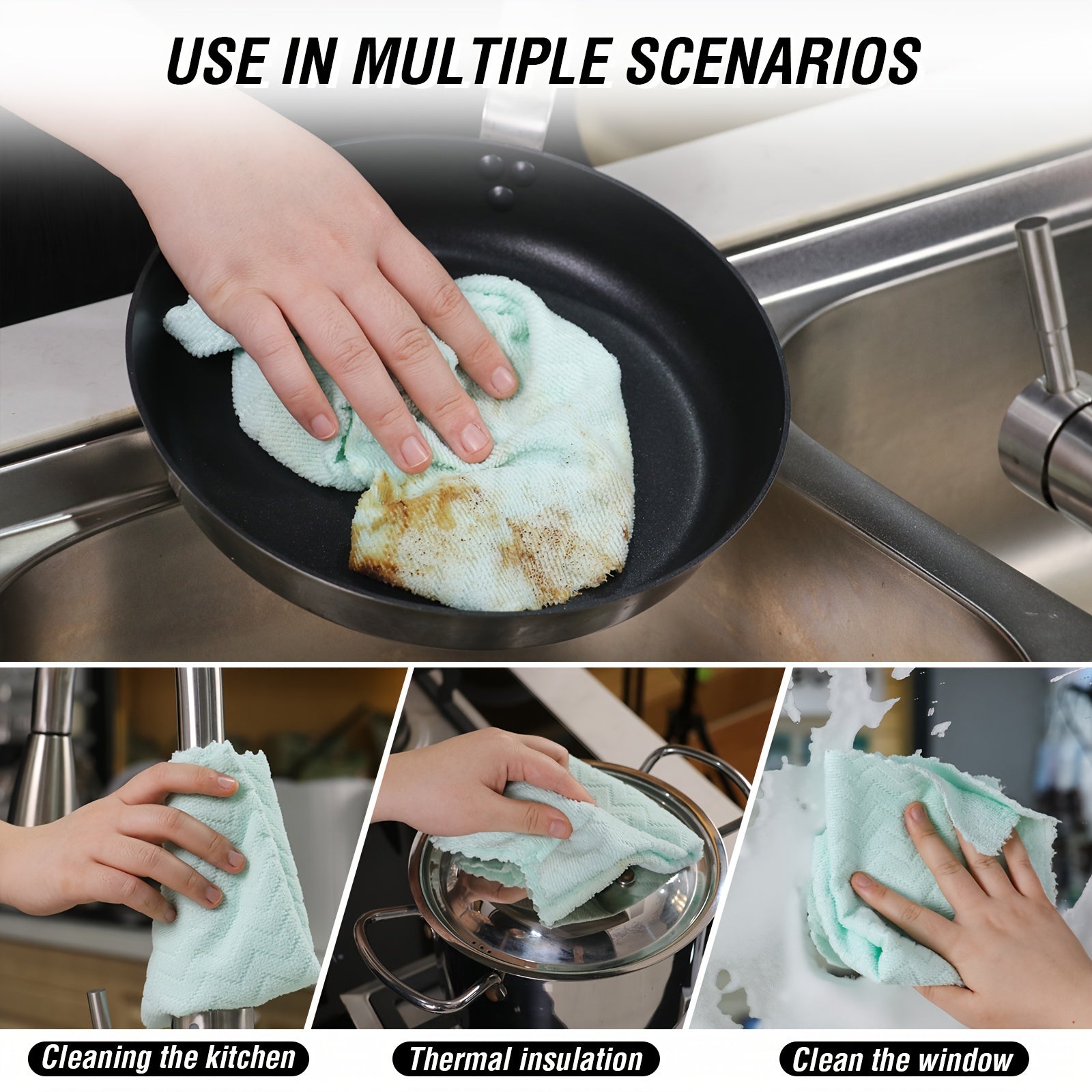 4rolls (120sheets), 4 Color, Reusable Multi-purpose Cleaning Wipe, Household Kitchen Cloth, Mircrofiber Towel Rolls, Dish Cloth, Paper Towel Replacement, Cleaning Supplies, Cleaning Tool, Disposable Cleaning Wipe