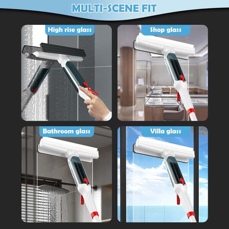 74.8 Inch Super Long Rod Dual Control Multi-function Spray Window Cleaning Wiper, Which Can Collect Waste Water, Multi-function Wiper, High-rise Glass Cleaning, Household Cleaning Tools, Effective Cleaning Glass