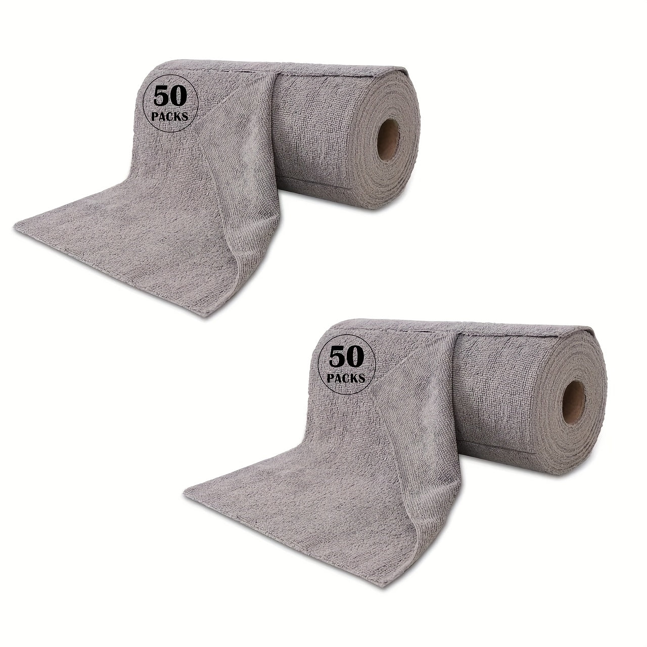 Reusable Microfiber\u002F\u002FNylon Cleaning Cloths Roll - Washable Tear-Off Paper Towels with 12×12 Absorbent Rags, Dishcloths Suitable for Kitchen, House, Car - Cost-Effective & Replacement Sheets