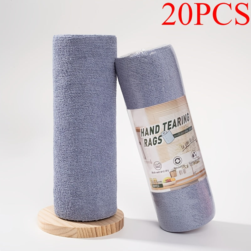 20\u002F50pcs Of Ultra-fine Fiber Cleaning Cloth, Multifunctional Reusable Household Kitchen Towel Roll, Easy to Clean Dishwashing Cloth, Car Cleaning Towel, Car Cleaning Tool, Suitable for Living Room, Bedroom, RV And Kitchen Cleaning Supplies