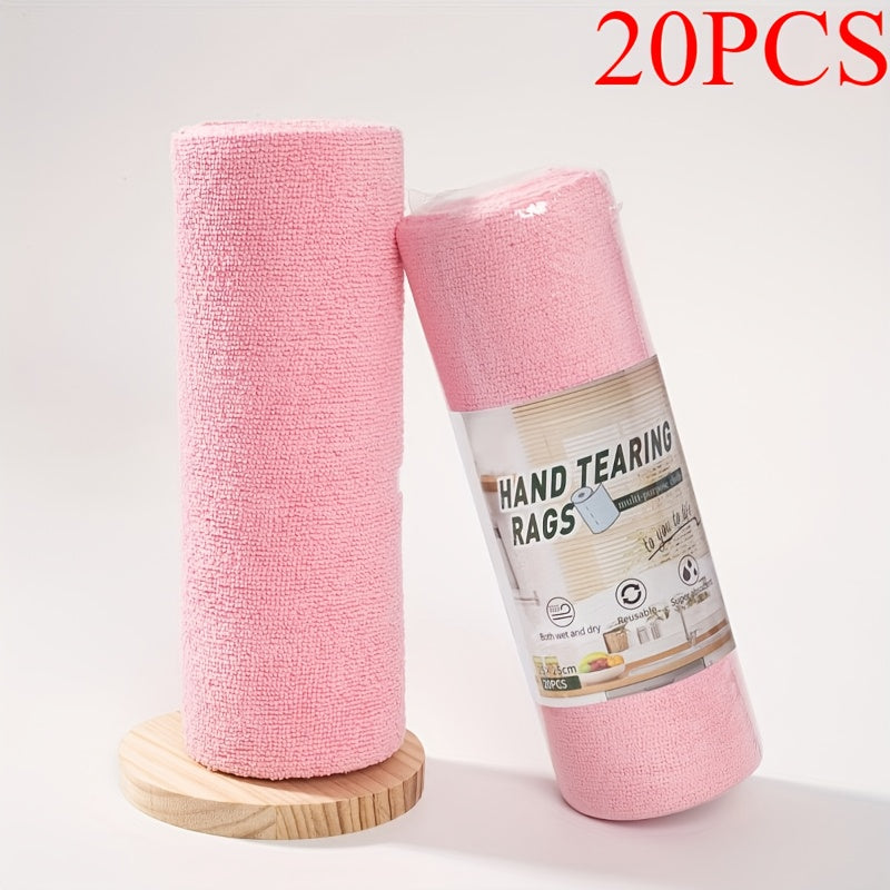 20\u002F50pcs Of Ultra-fine Fiber Cleaning Cloth, Multifunctional Reusable Household Kitchen Towel Roll, Easy to Clean Dishwashing Cloth, Car Cleaning Towel, Car Cleaning Tool, Suitable for Living Room, Bedroom, RV And Kitchen Cleaning Supplies
