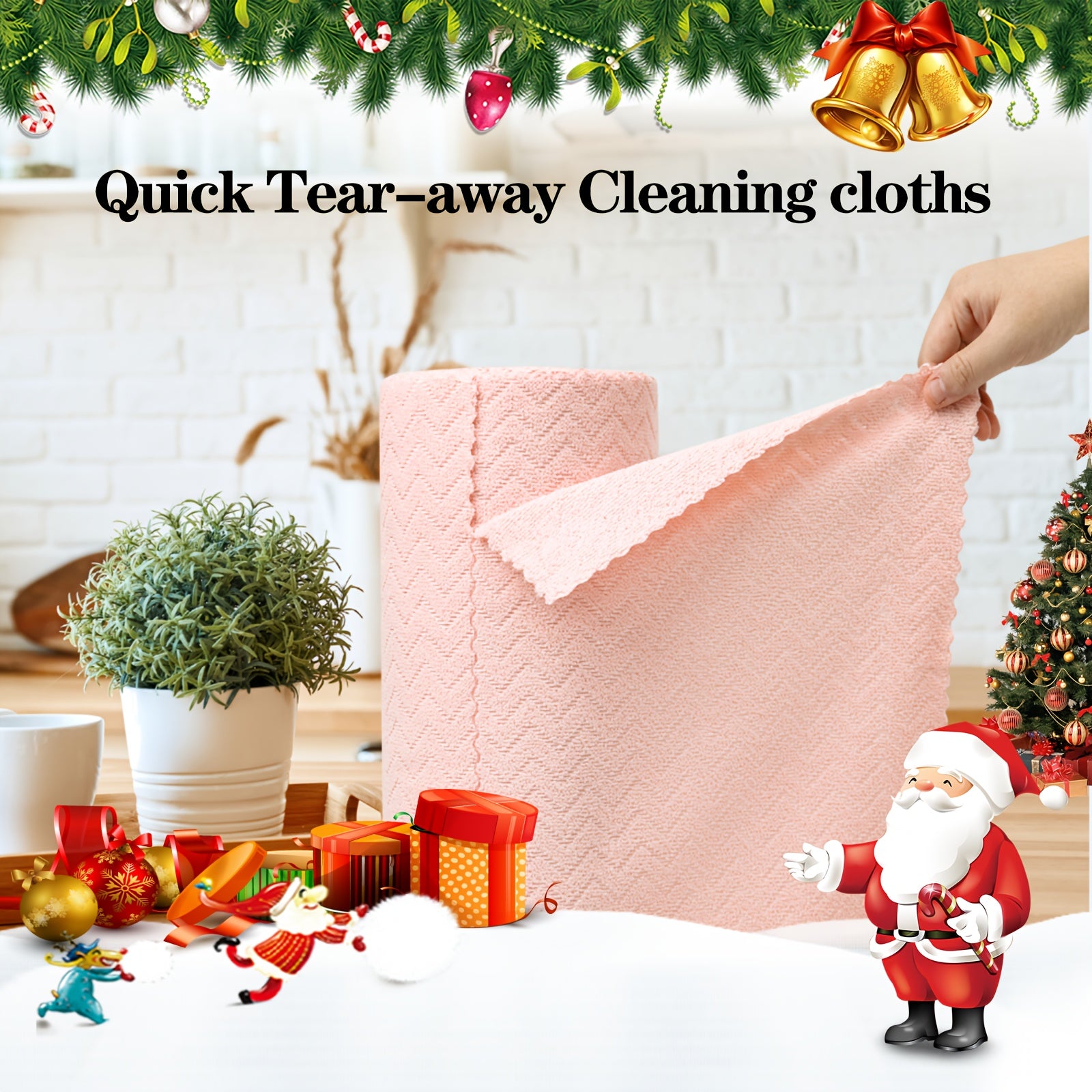 4rolls (120sheets), 4 Color, Reusable Multi-purpose Cleaning Wipe, Household Kitchen Cloth, Mircrofiber Towel Rolls, Dish Cloth, Paper Towel Replacement, Cleaning Supplies, Cleaning Tool, Disposable Cleaning Wipe