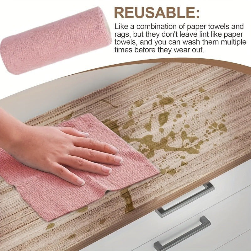 pcs Of Ultra-fine Fiber Cleaning Cloth, Multifunctional Reusable Household Kitchen Towel Roll, Easy to Clean Dishwashing Cloth, Car Cleaning Towel, Car Cleaning Tool, Suitable for Living Room, Bedroom, RV And Kitchen Cleaning Supplies