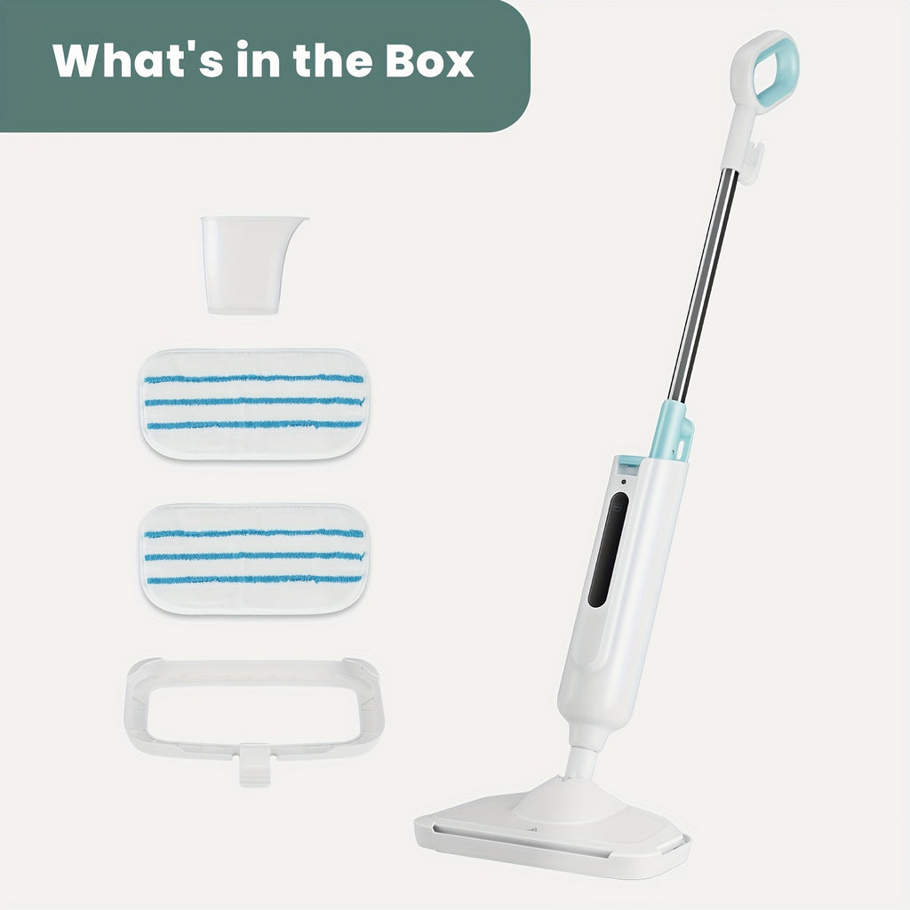 7-in-1 Steam Mop | Hardwood Floor Steamer, Powerful Cleaner for Carpet, Laminate, and Tiles, 3 Adjustable Steam Settings, 30s Fast Heat-up, Includes Carpet Glider & 2 Washable Microfiber Pads, Detachable Handheld Steamer for Walls, Metal, 120