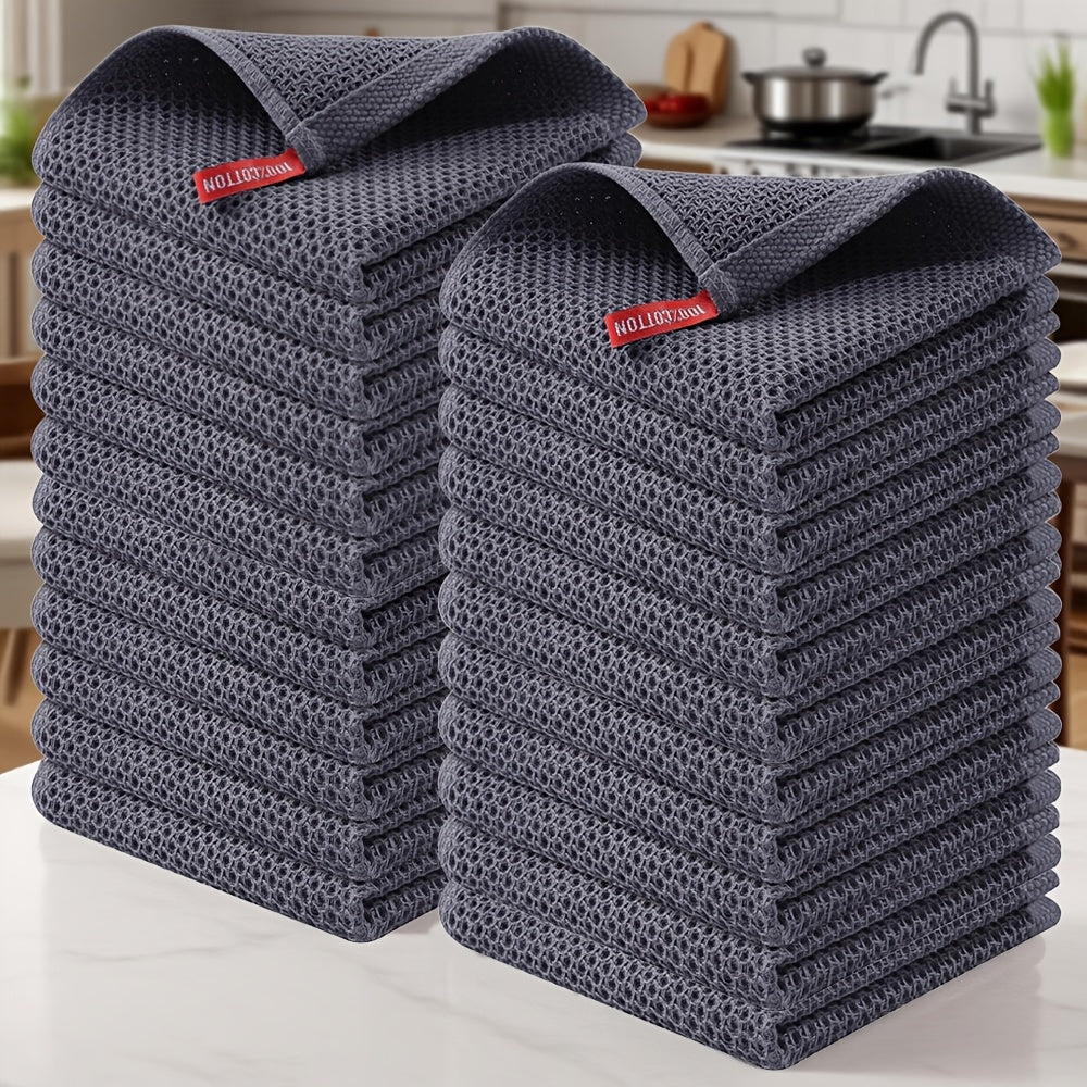 23\u002F24pcs 100% Cotton Waffle Weave Kitchen Dish Cloths, Ultra Soft Absorbent Quick Drying Dish Towels, 12 X 12 Inches, Great for Cooking, Cleaning And Wiping Hands, Halloween and Christmas Gifts