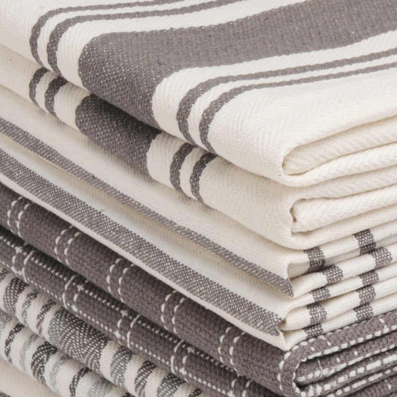 10 Pack 100% Cotton Kitchen Towels - Flat Weave, Absorbent & Durable Dish Towels for Cooking, Cleaning & Drying - Perfect for Christmas & Holiday Kitchens