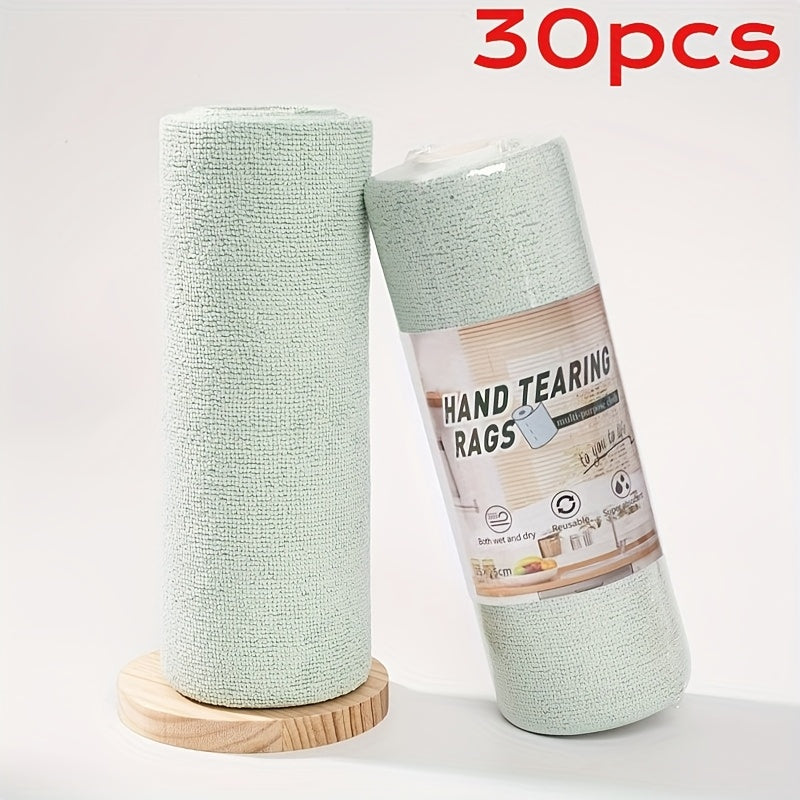 1 roll of 30 reusable cleaning wipes, household kitchen cloth, car cleaning cloth, RV cleaning tools, microfiber towel roll, dishwasher cloth replacement, cleaning supplies, cleaning tools