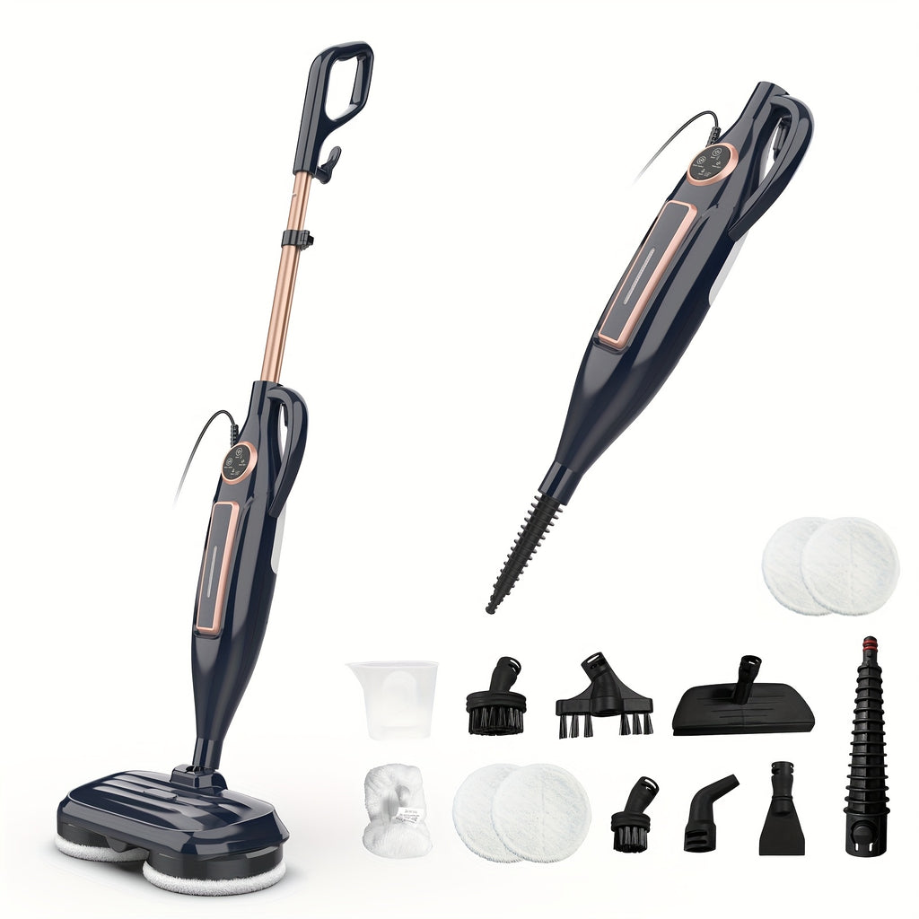 Meet The Steam Mop, 10in 1 Lightweight Spin Mop with Steam Blaster Technology, Scrubbing Steam Mop with Rotating Mop Pads, 3 Steam Modes & LED Headlights for Hard Floor Laminate Marble Floors