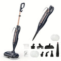 Meet The Steam Mop, 10in 1 Lightweight Spin Mop with Steam Blaster Technology, Scrubbing Steam Mop with Rotating Mop Pads, 3 Steam Modes & LED Headlights for Hard Floor Laminate Marble Floors