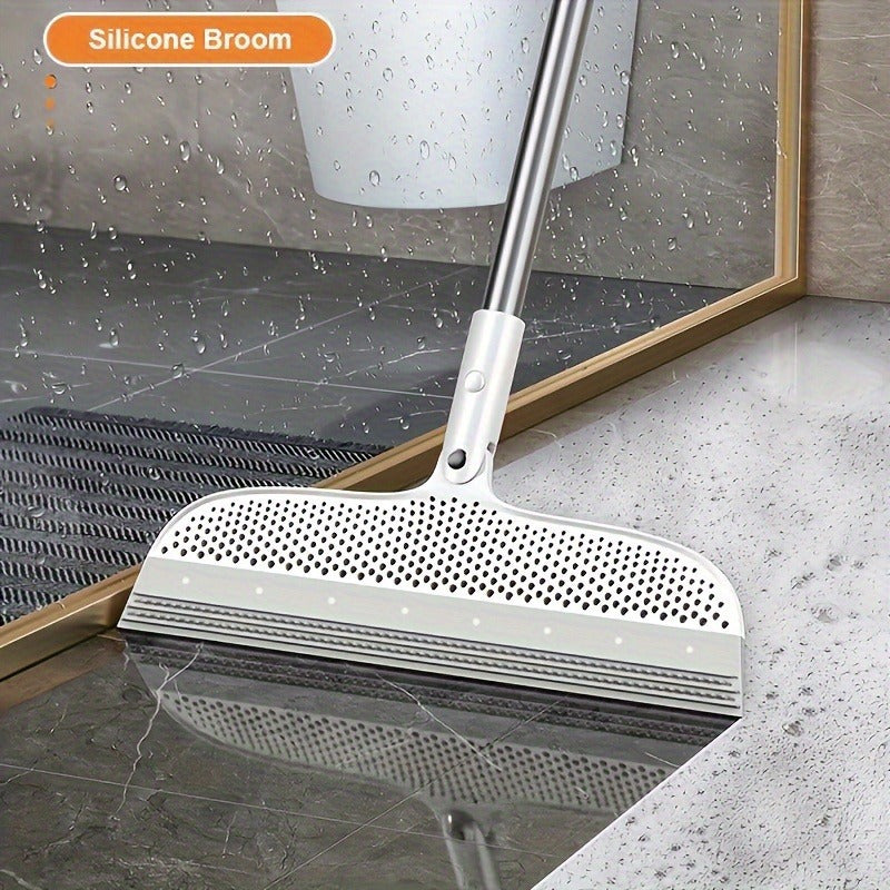 2pcs Magic Broom - Effective Floor Scraper, Window Squeegee, and Water Squeegee for Floors, Glass, Tile, Windows, Bathroom - Removes Dirt, Dust, Pet Hair, Essential Cleaning Supplies and Multi-Purpose Cleaning Tool
