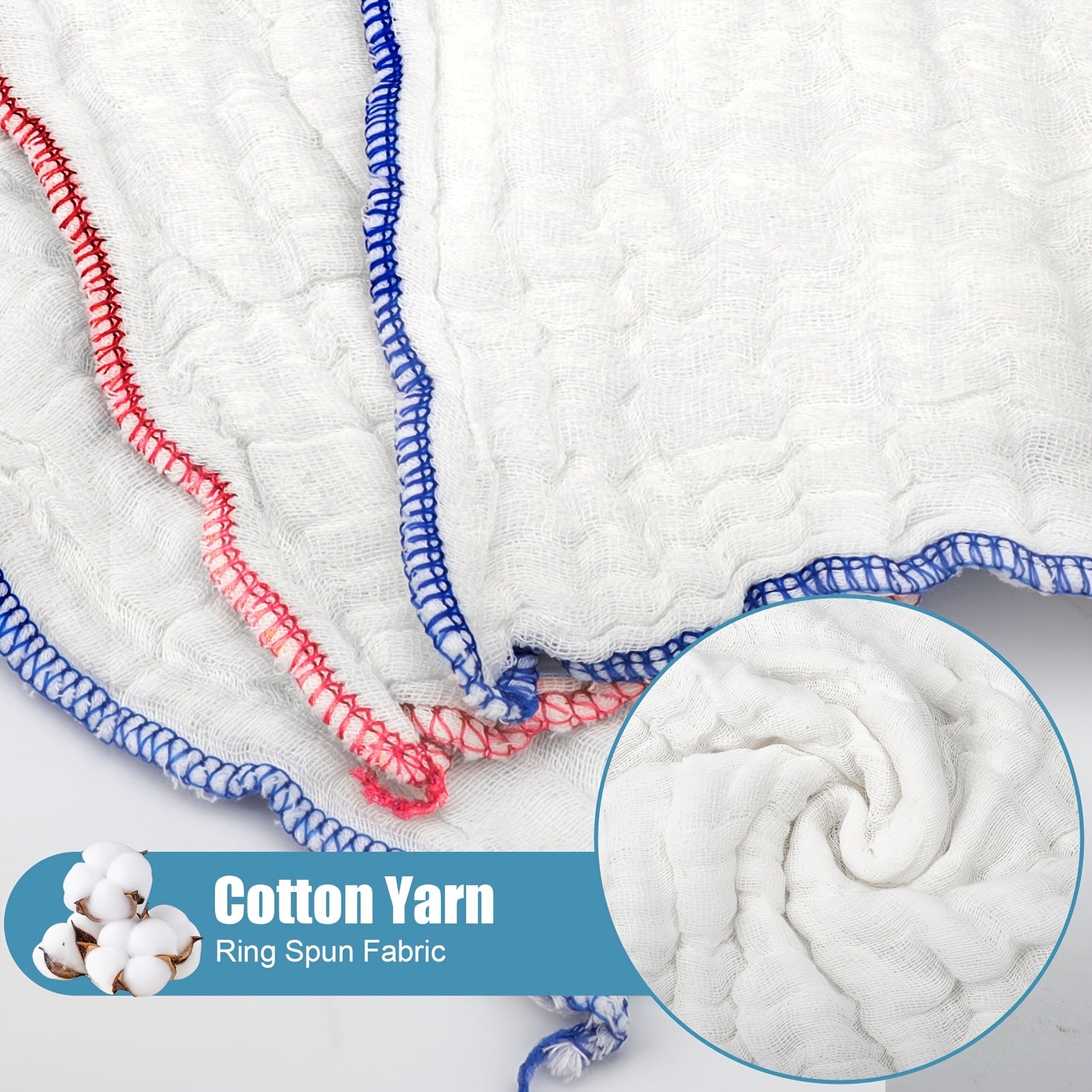 of 8 Ultra-Soft Dish Towels, Highly Absorbent And Reusable, Made of White Cotton Gauze for Use in The Kitchen And Dining Area