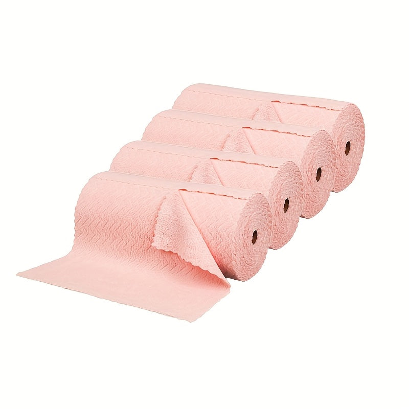 4rolls (120sheets), 4 Color, Reusable Multi-purpose Cleaning Wipe, Household Kitchen Cloth, Mircrofiber Towel Rolls, Dish Cloth, Paper Towel Replacement, Cleaning Supplies, Cleaning Tool, Disposable Cleaning Wipe