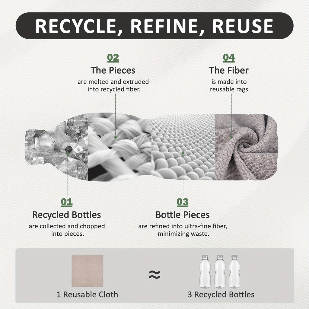 Reusable Microfiber Nylon Cleaning Cloths Roll - Washable Tear-Off Paper Towels with 12×12 Absorbent Rags, Dishcloths Suitable for Kitchen, House, Car - Cost-Effective & Replacement Sheets