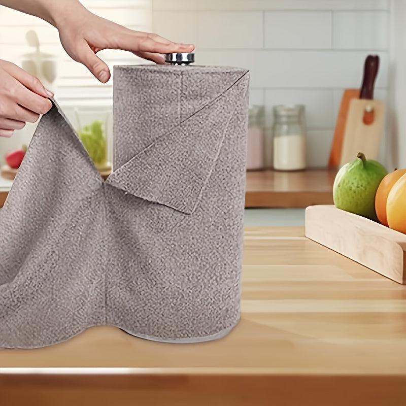 Reusable Microfiber Nylon Cleaning Cloths Roll - Washable Tear-Off Paper Towels with 12×12 Absorbent Rags, Dishcloths Suitable for Kitchen, House, Car - Cost-Effective & Replacement Sheets