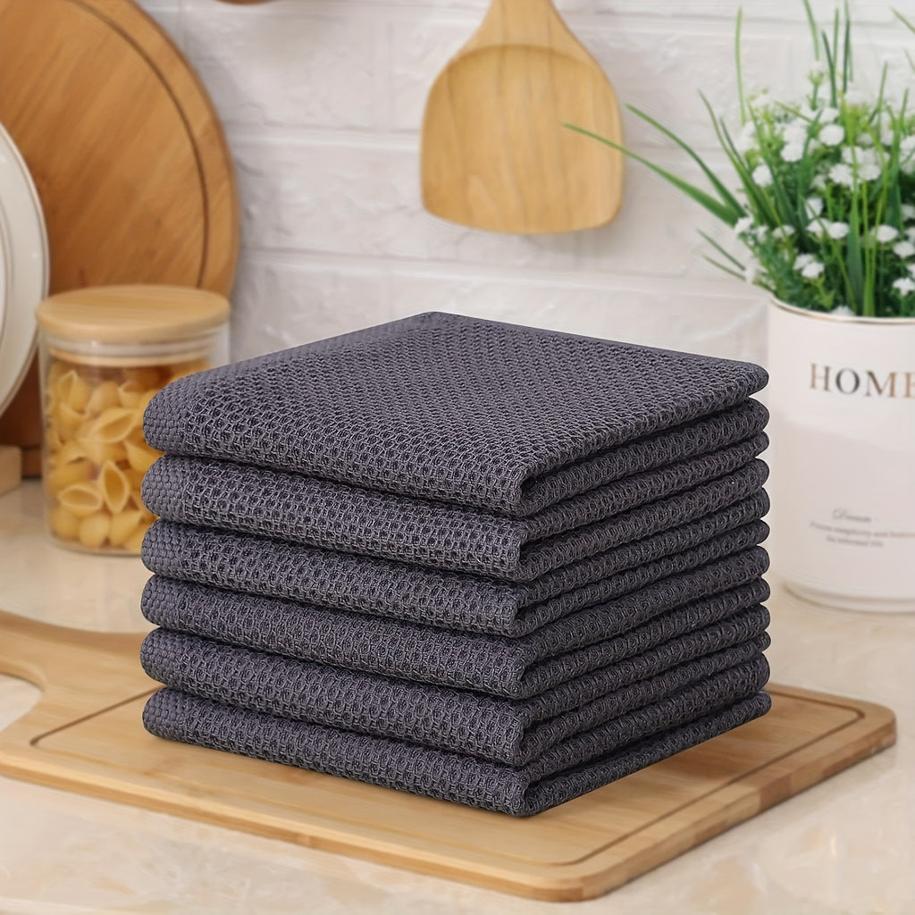 4pcs 100% Cotton Waffle Weave Kitchen Dish Cloths, Ultra Soft Absorbent Quick Drying Dish Towels, 12 X 12 Inches, Great for Cooking, Cleaning And Wiping Hands, Halloween and Christmas Gifts