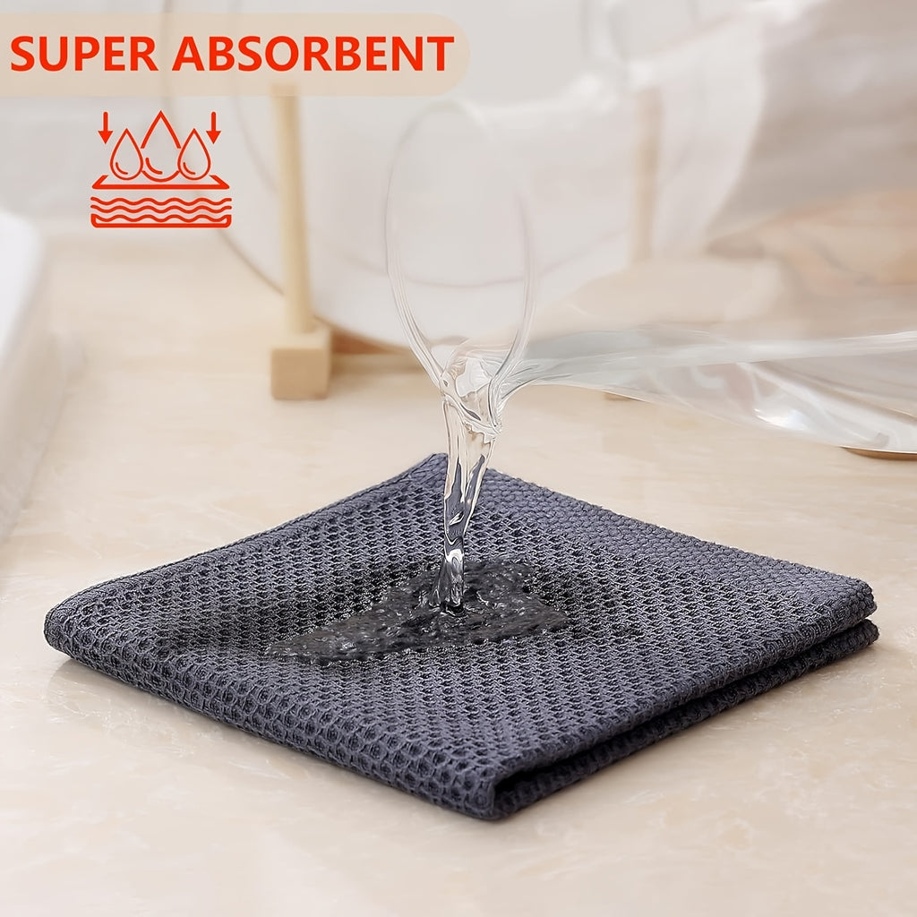 4pcs 100% Cotton Waffle Weave Kitchen Dish Cloths, Ultra Soft Absorbent Quick Drying Dish Towels, 12 X 12 Inches, Great for Cooking, Cleaning And Wiping Hands, Halloween and Christmas Gifts