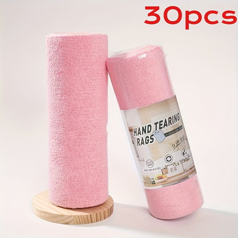 1 roll of 30 reusable cleaning wipes, household kitchen cloth, car cleaning cloth, RV cleaning tools, microfiber towel roll, dishwasher cloth replacement, cleaning supplies, cleaning tools