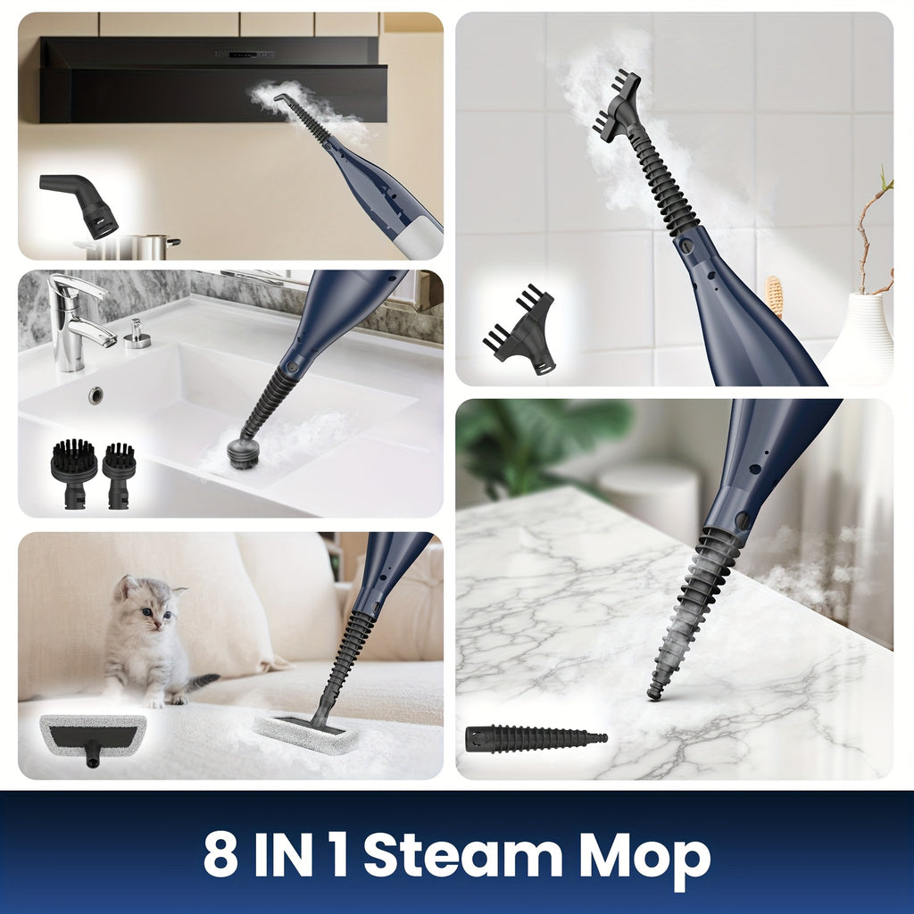 Meet The Steam Mop, 10in 1 Lightweight Spin Mop with Steam Blaster Technology, Scrubbing Steam Mop with Rotating Mop Pads, 3 Steam Modes & LED Headlights for Hard Floor Laminate Marble Floors