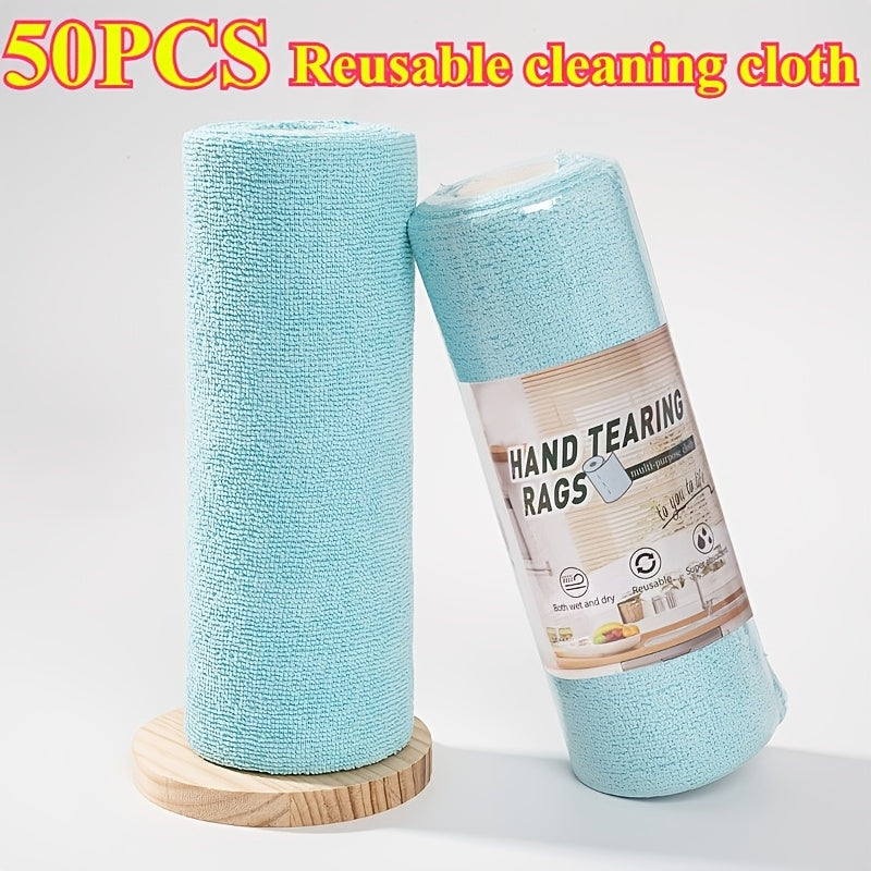 20\u002F50pcs Of Ultra-fine Fiber Cleaning Cloth, Multifunctional Reusable Household Kitchen Towel Roll, Easy to Clean Dishwashing Cloth, Car Cleaning Towel, Car Cleaning Tool, Suitable for Living Room, Bedroom, RV And Kitchen Cleaning Supplies