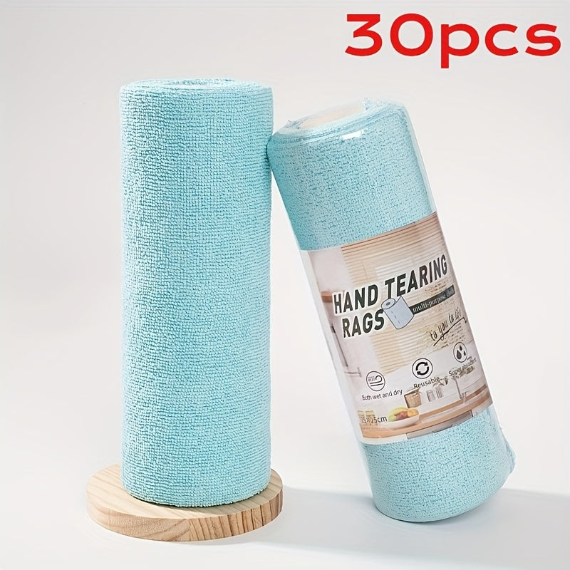 1 roll of 30 reusable cleaning wipes, household kitchen cloth, car cleaning cloth, RV cleaning tools, microfiber towel roll, dishwasher cloth replacement, cleaning supplies, cleaning tools