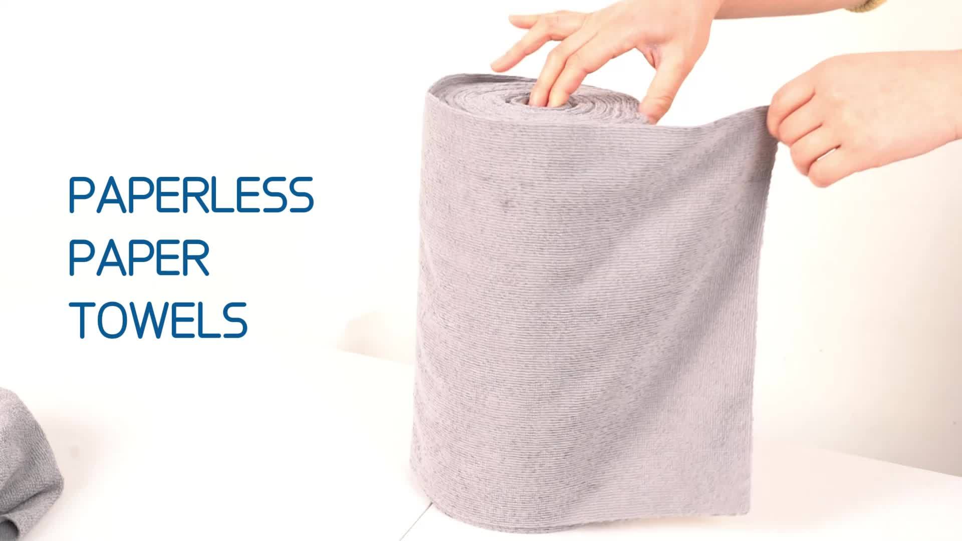 Reusable Microfiber Nylon Cleaning Cloths Roll - Washable Tear-Off Paper Towels with 12×12 Absorbent Rags, Dishcloths Suitable for Kitchen, House, Car - Cost-Effective & Replacement Sheets