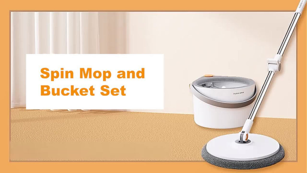 Joybos 360° Spin Mop Set with 4 Reusable Microfiber Pads | Extendable Stainless Steel Handle, Manual Floor Cleaning System for Wet\u002FDry Use, Ideal for Home, Kitchen, Bathroom, Living Room, Toilet - No Electricity Needed, Perfect Mother'S Day Gift