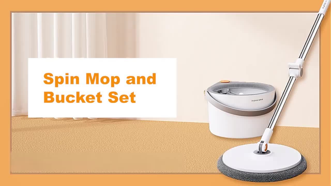 Joybos 360° Spin Mop Set with 4 Reusable Microfiber Pads | Extendable Stainless Steel Handle, Manual Floor Cleaning System for Wet\u002FDry Use, Ideal for Home, Kitchen, Bathroom, Living Room, Toilet - No Electricity Needed, Perfect Mother'S Day Gift