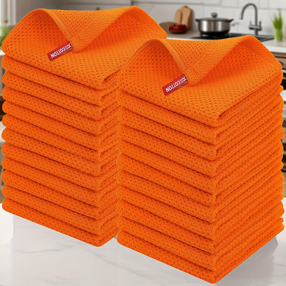 23\u002F24pcs 100% Cotton Waffle Weave Kitchen Dish Cloths, Ultra Soft Absorbent Quick Drying Dish Towels, 12 X 12 Inches, Great for Cooking, Cleaning And Wiping Hands, Halloween and Christmas Gifts