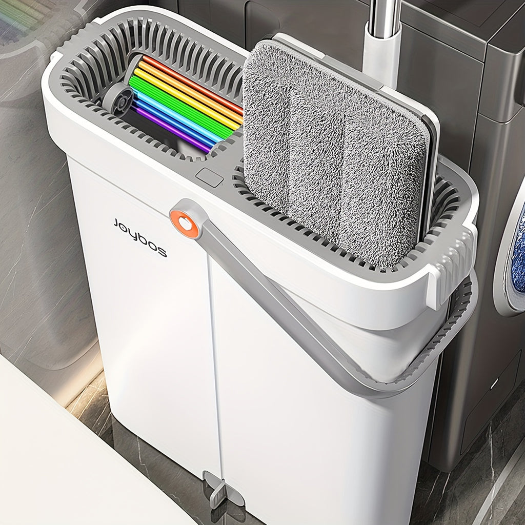 12.99 inch Microfiber Flat Mop And Bucket Set Floor Cleaning System, Wet Dry Mop For Wall Cleaner With Long Handle, Hardwood Floor Mop With Microfiber Cloths. Bedroom Bathrooms living Room Mops For Floor Cleaning