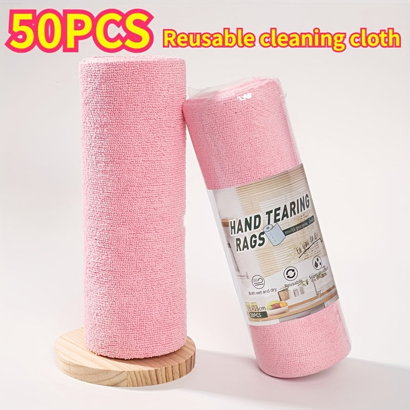 20\u002F50pcs Of Ultra-fine Fiber Cleaning Cloth, Multifunctional Reusable Household Kitchen Towel Roll, Easy to Clean Dishwashing Cloth, Car Cleaning Towel, Car Cleaning Tool, Suitable for Living Room, Bedroom, RV And Kitchen Cleaning Supplies